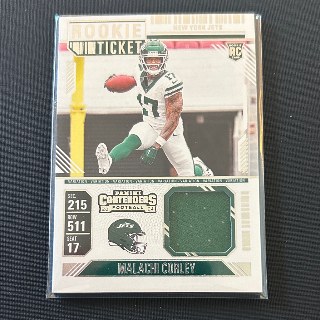 Malachi Corley 2024 Contenders Rookie Ticket Patch Variation